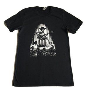 Skeleton Guitar Bones Calavera‎ Black T-shirt Size Small